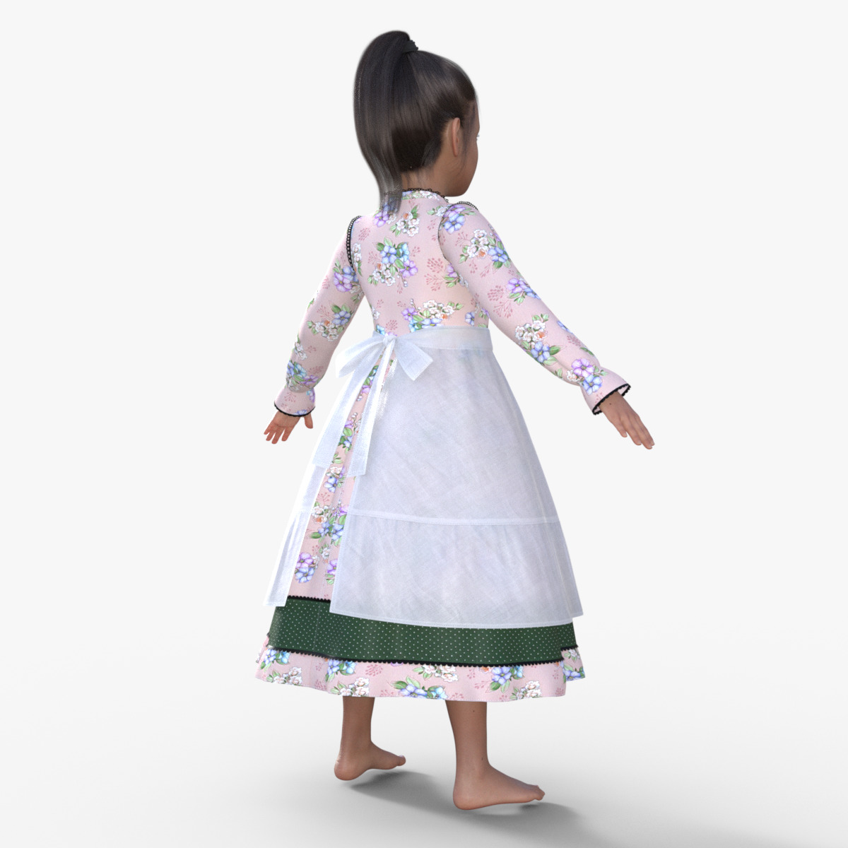 Realistic 3D Girl Character Rigged 3D model_6