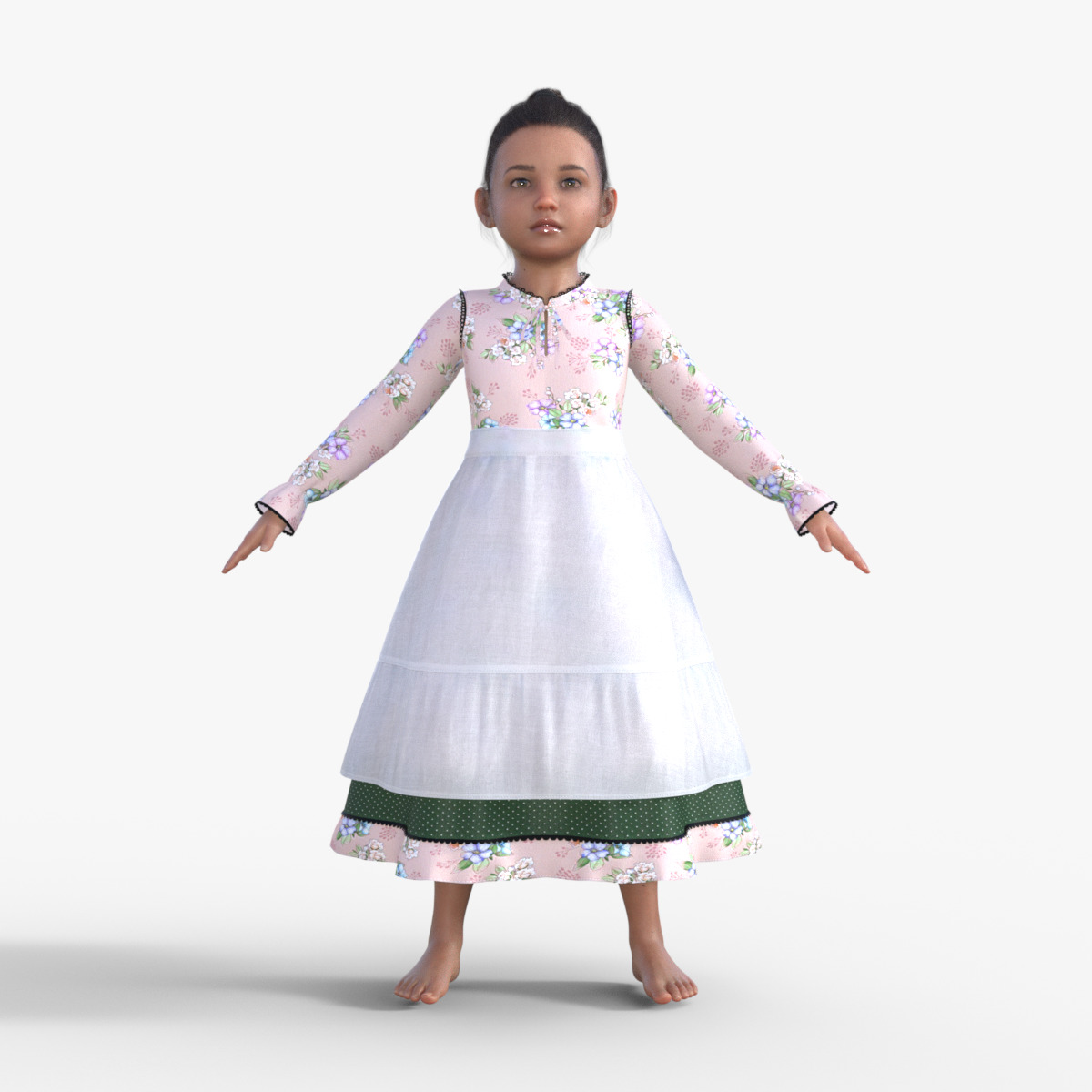 Realistic 3D Girl Character Rigged 3D model_9