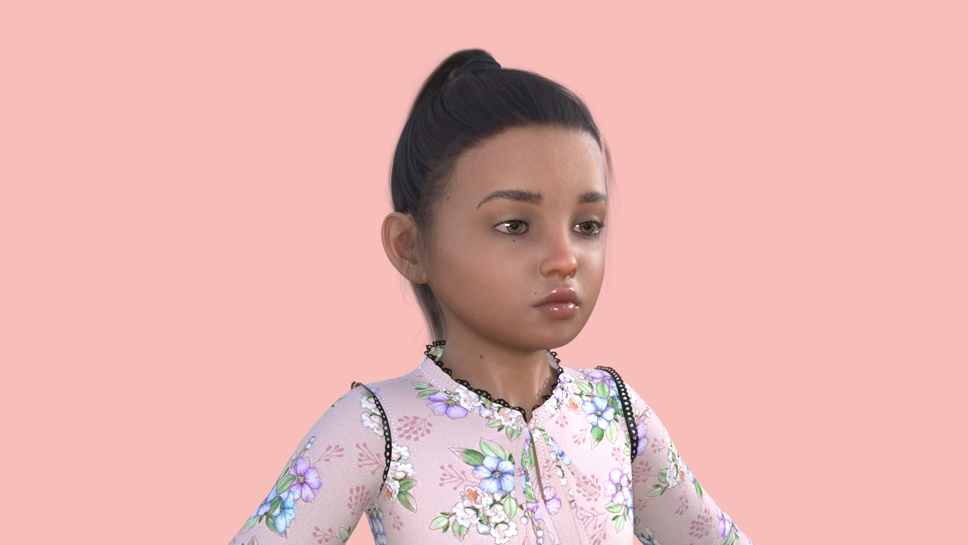 Realistic 3D Girl Character Rigged 3D model_33