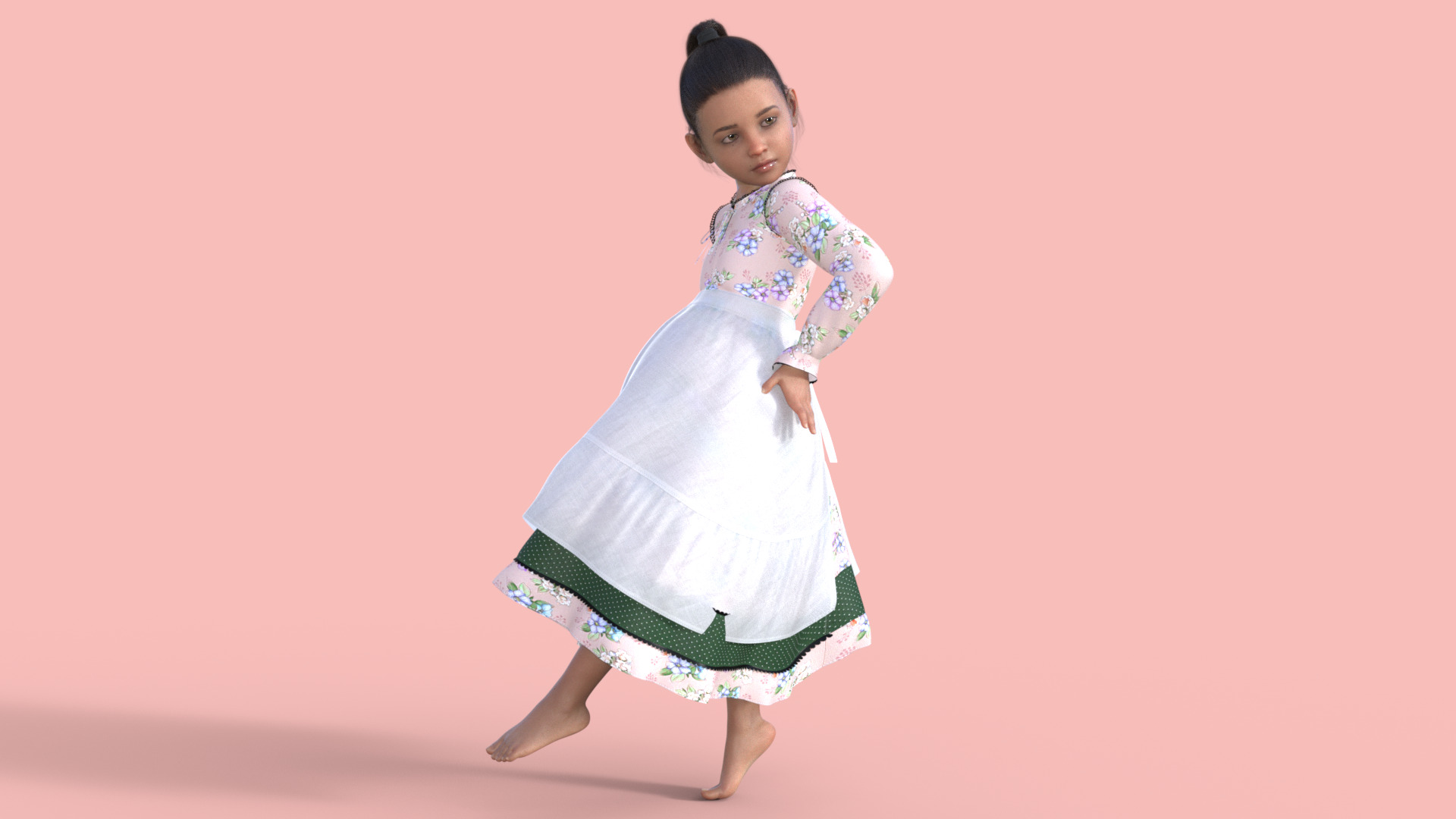 Realistic 3D Girl Character Rigged 3D model_27