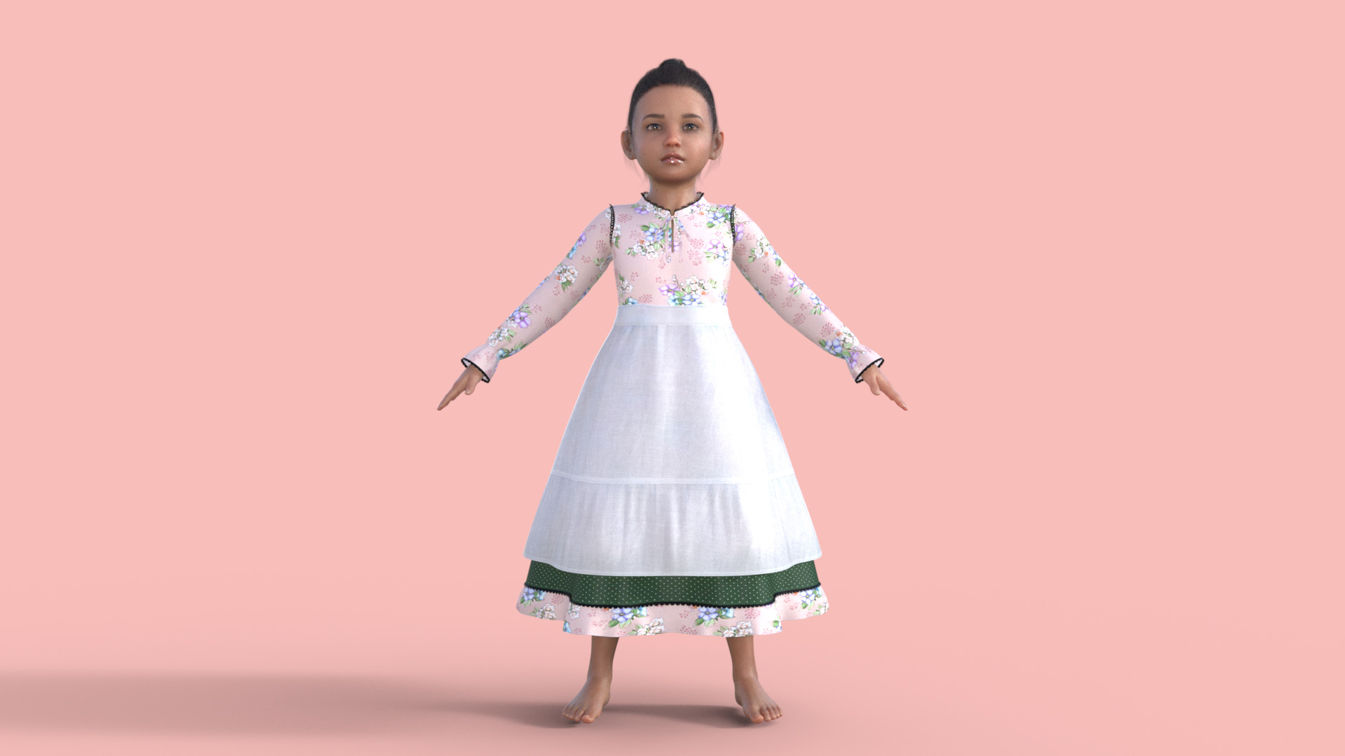 Realistic 3D Girl Character Rigged 3D model_17