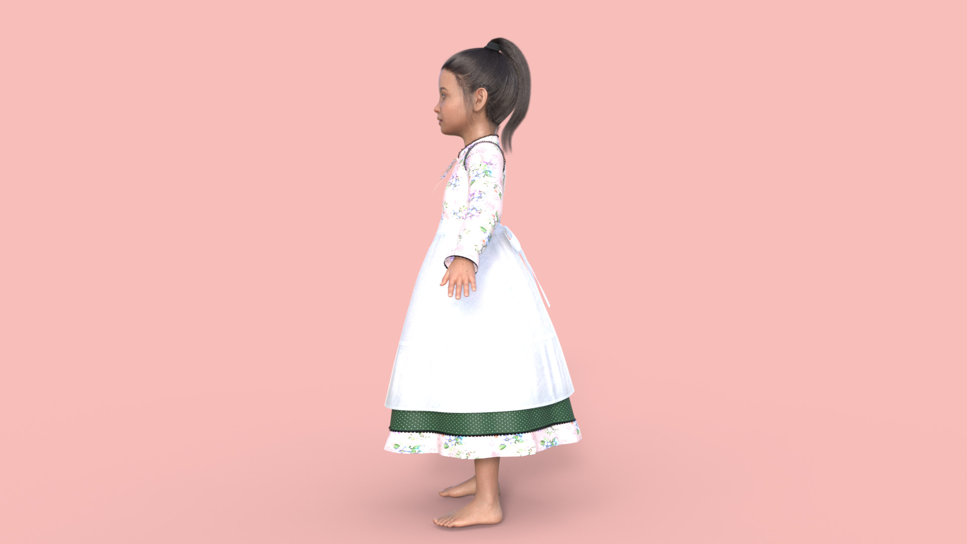 Realistic 3D Girl Character Rigged 3D model_14