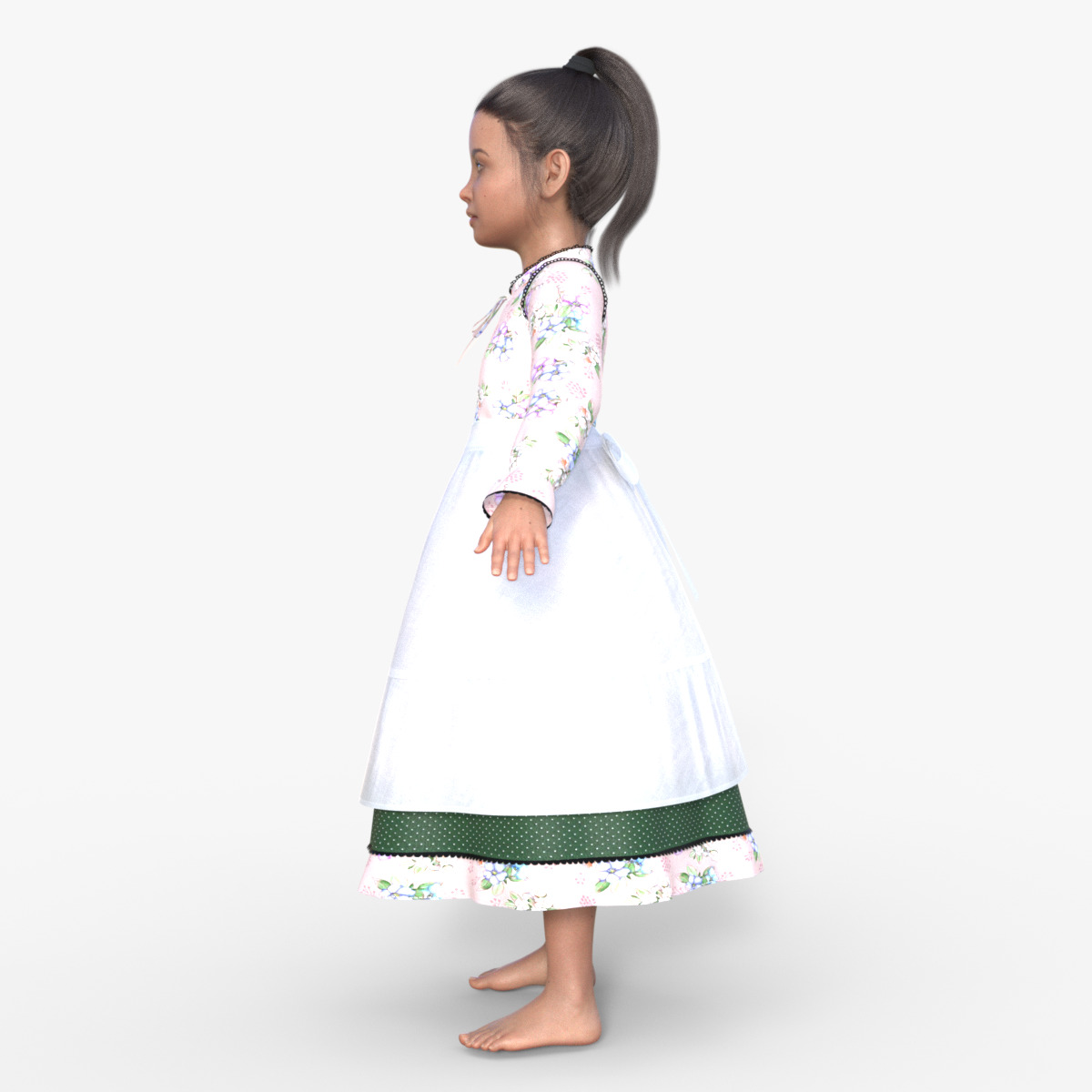 Realistic 3D Girl Character Rigged 3D model_3