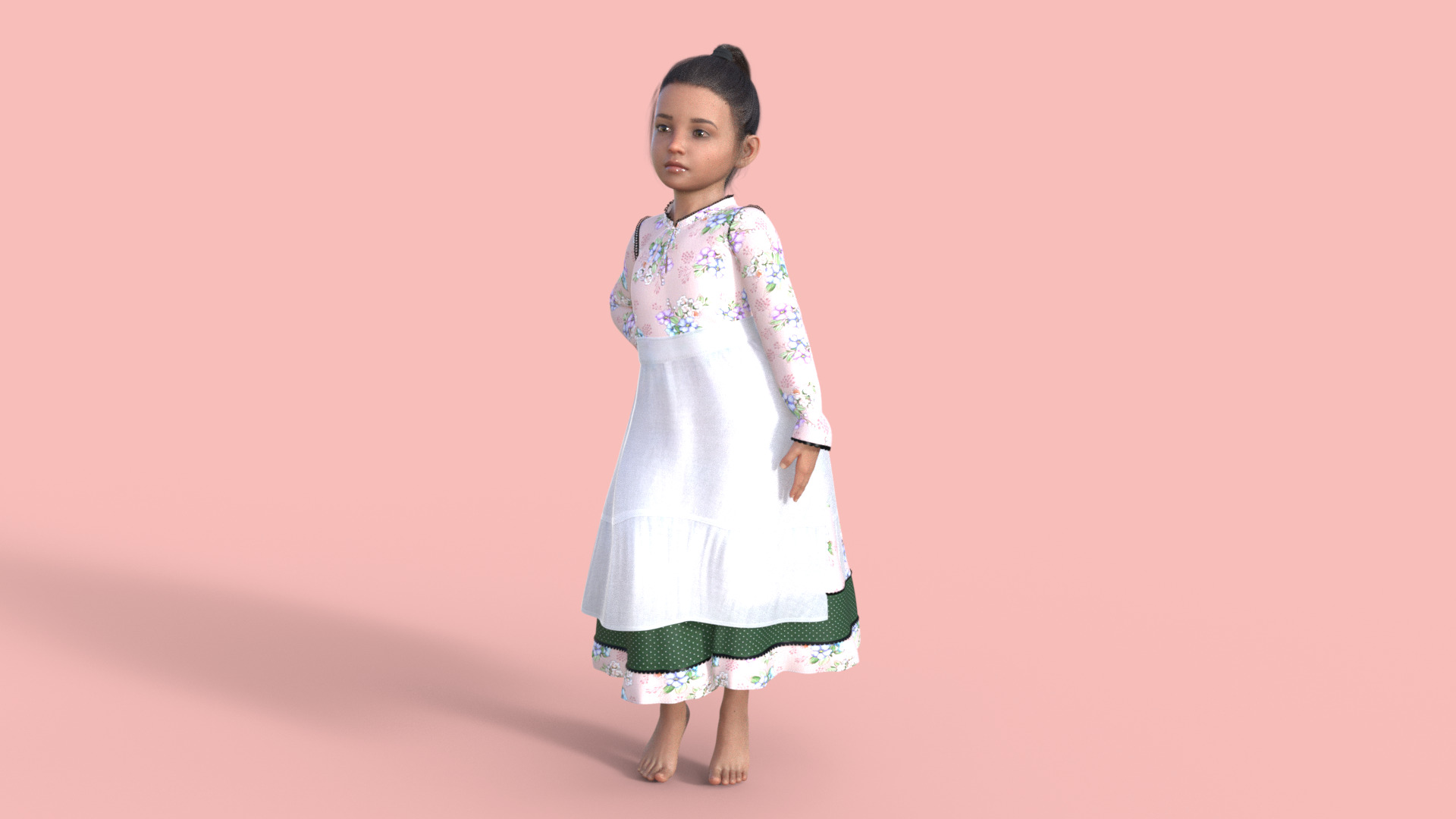 Realistic 3D Girl Character Rigged 3D model_34