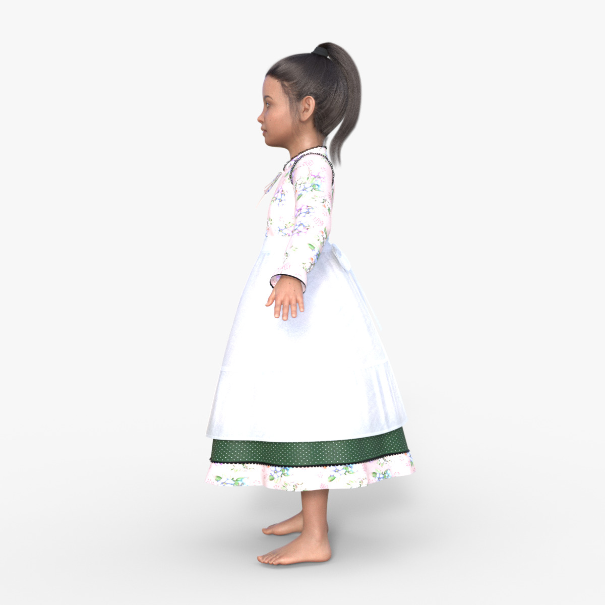 Realistic 3D Girl Character Rigged 3D model_11