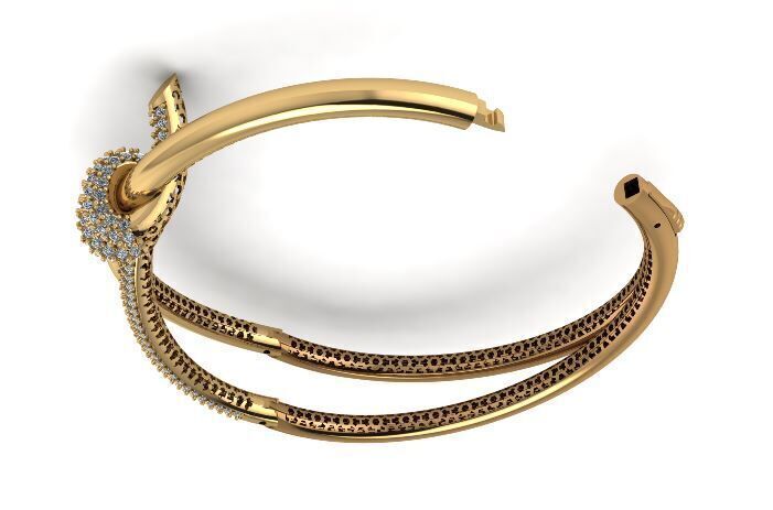 TIFFANY AND CO- KNOT BRACELET WITH SIDE LOCK-- LIGHTWEIGHT 3D print model_4