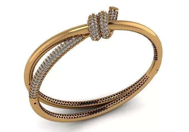 TIFFANY AND CO- KNOT BRACELET WITH SIDE LOCK-- LIGHTWEIGHT 3D print model_0