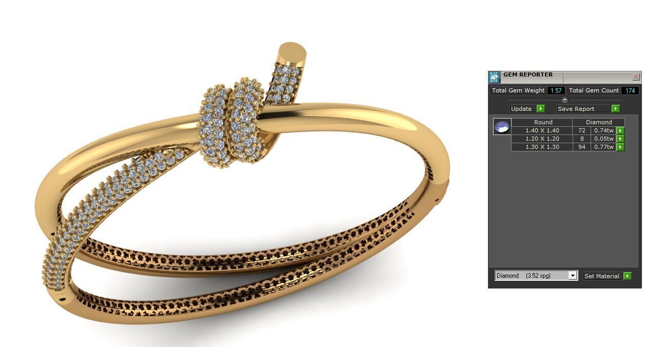 TIFFANY AND CO- KNOT BRACELET WITH SIDE LOCK-- LIGHTWEIGHT 3D print model_5