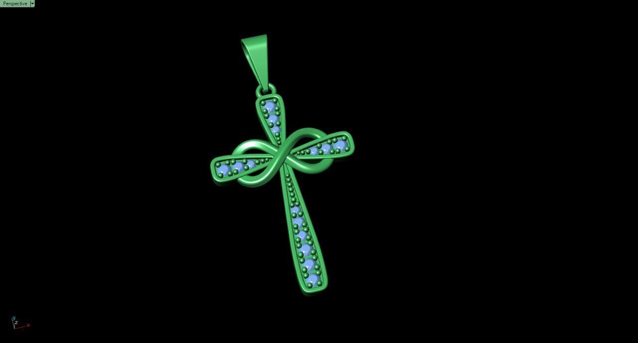 Infinity Cross Pendant 3D print model_3