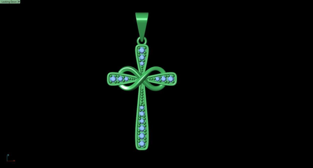 Infinity Cross Pendant 3D print model_1