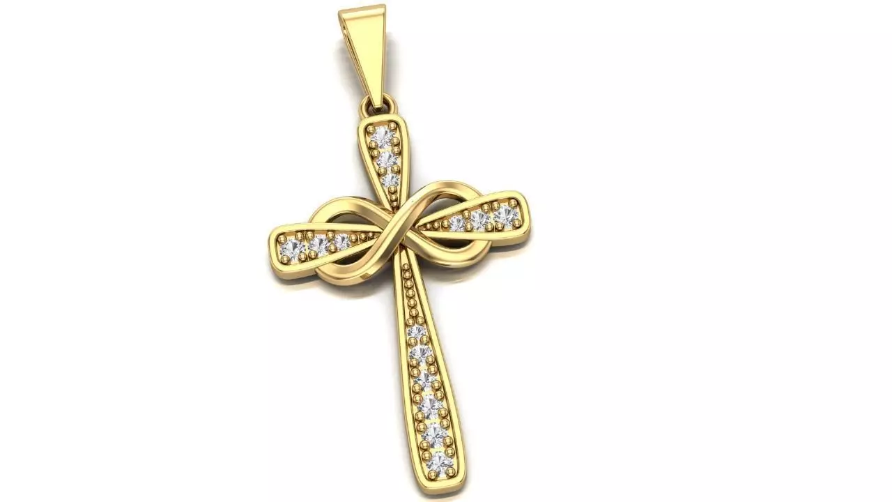 Infinity Cross Pendant 3D print model_0