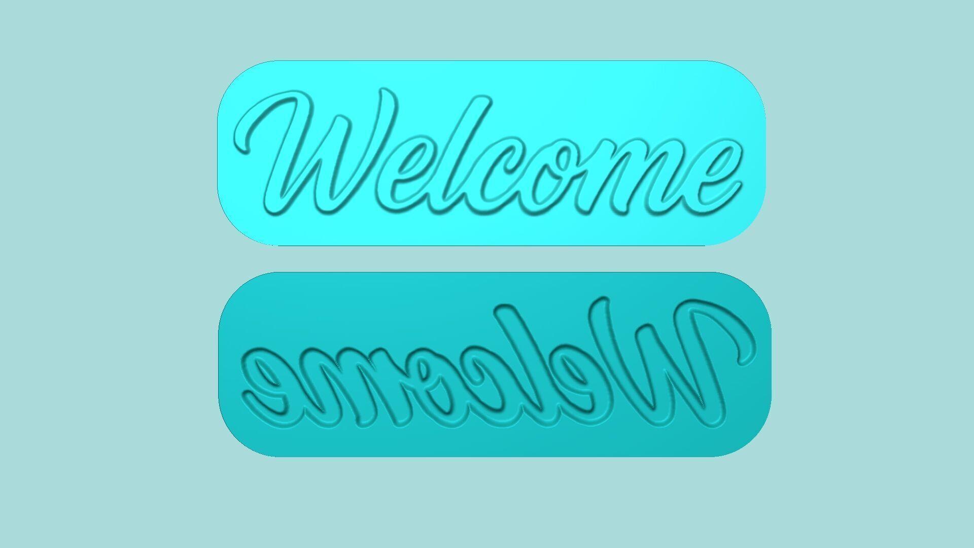 Welcome - Word Mold - Phrase Maker Template 3D print model_7