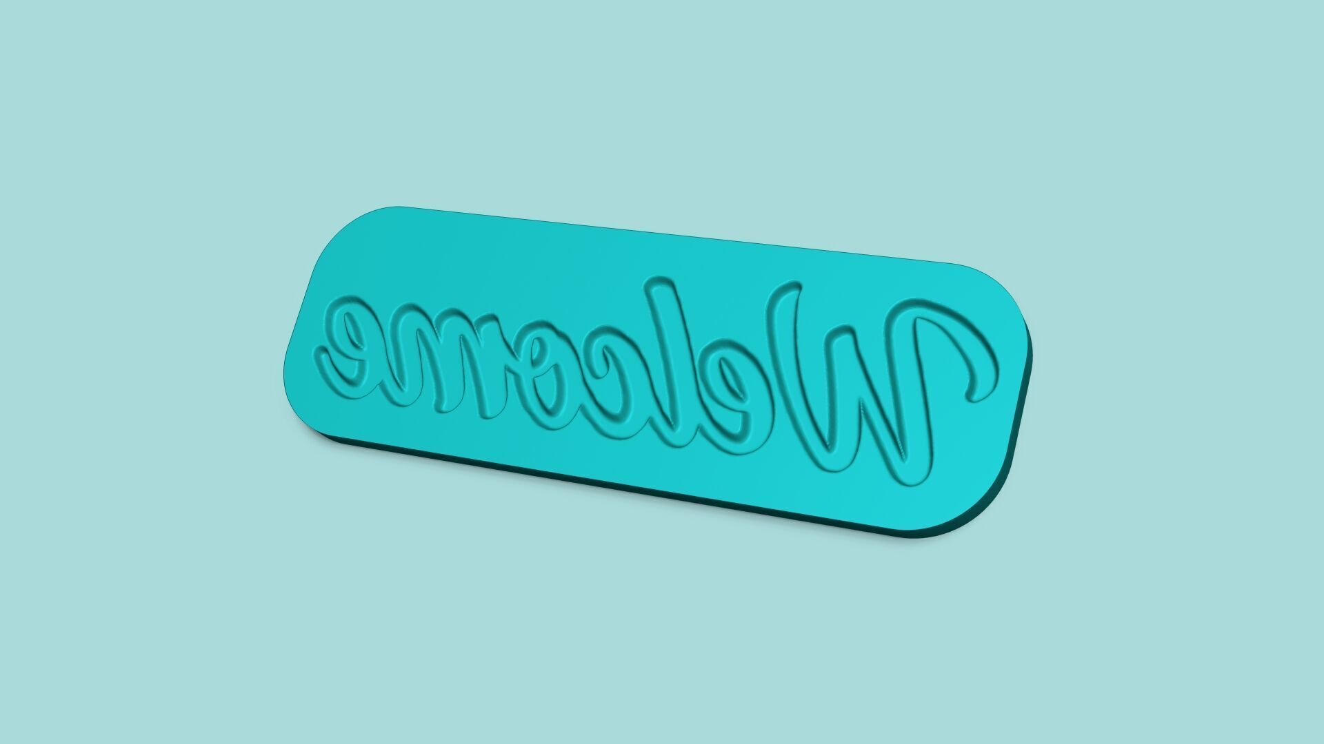 Welcome - Word Mold - Phrase Maker Template 3D print model_11