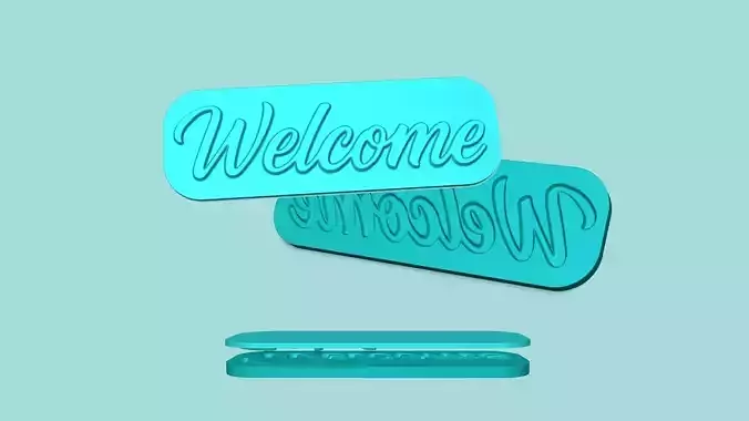 Welcome - Word Mold - Phrase Maker Template 3D print model