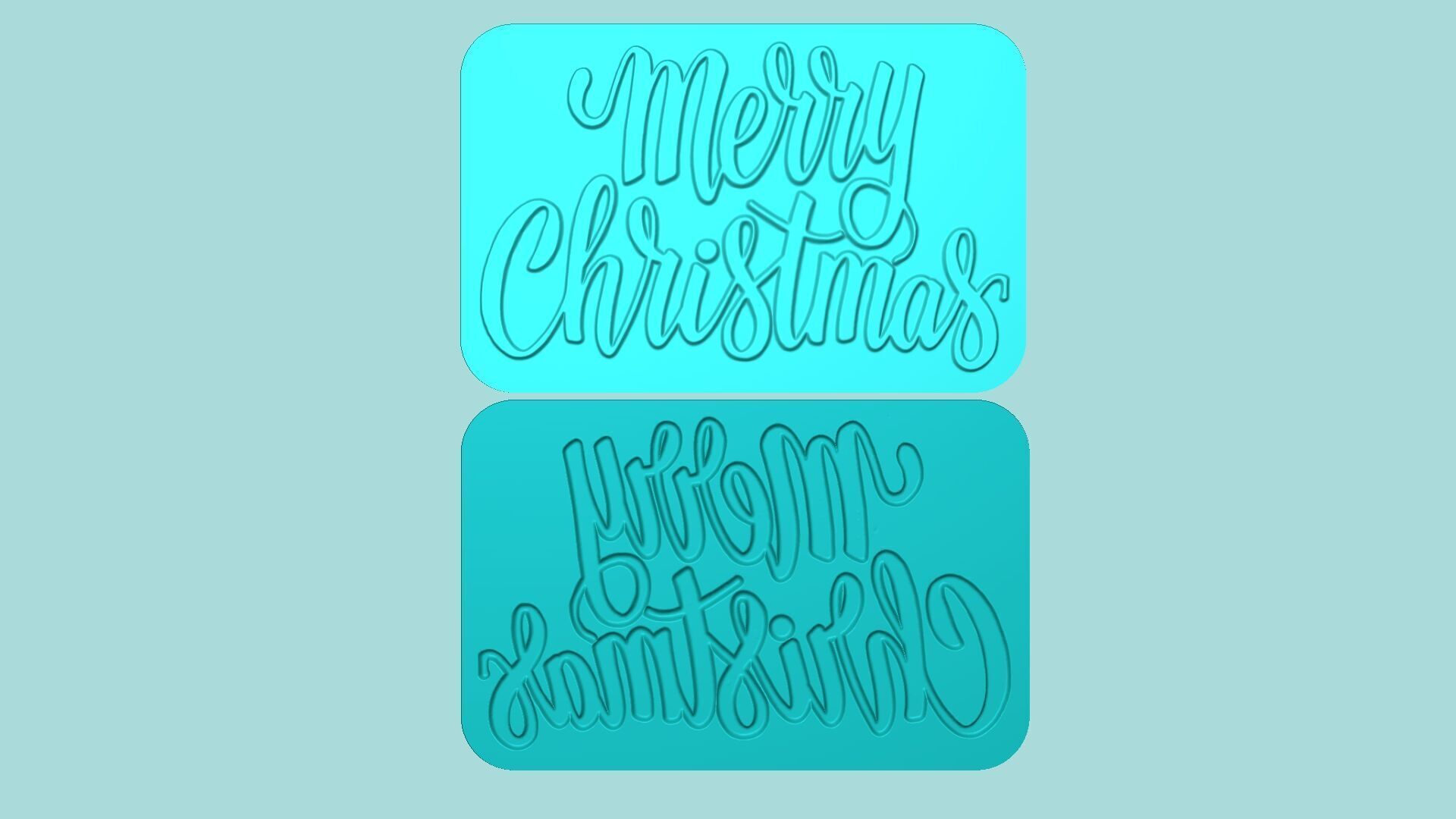 Merry Christmas - Phrase Mold - Maker Template 3D print model_7