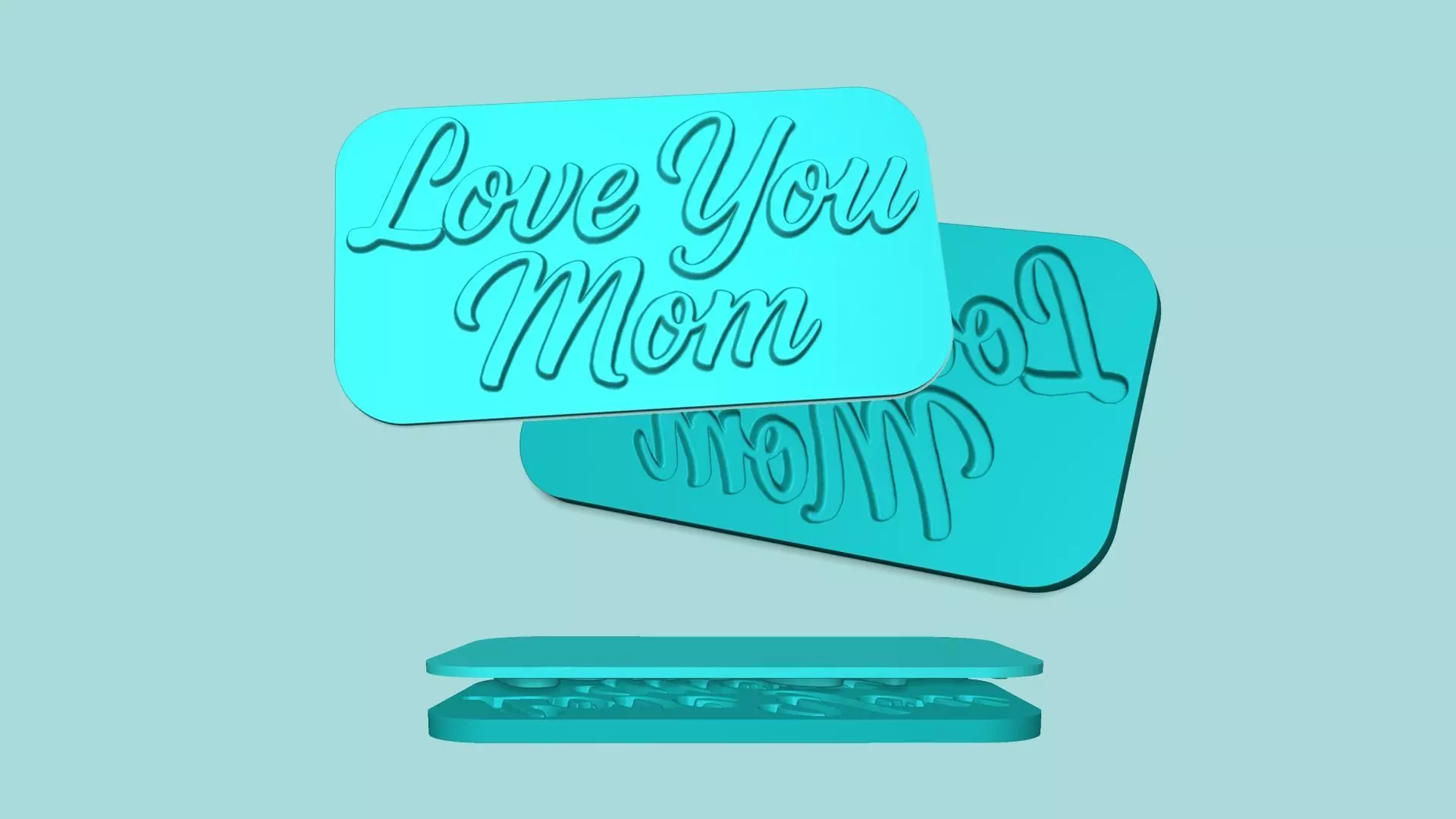 Love You Mom - Phrase Mold - Maker Template 3D print model_0