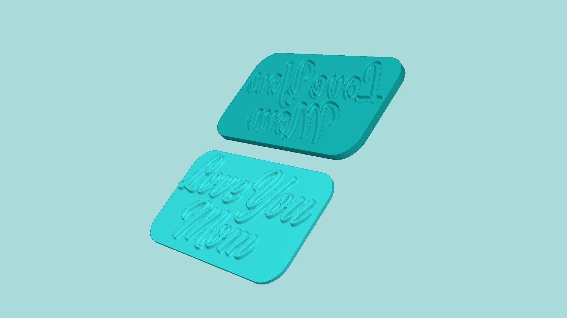 Love You Mom - Phrase Mold - Maker Template 3D print model_6