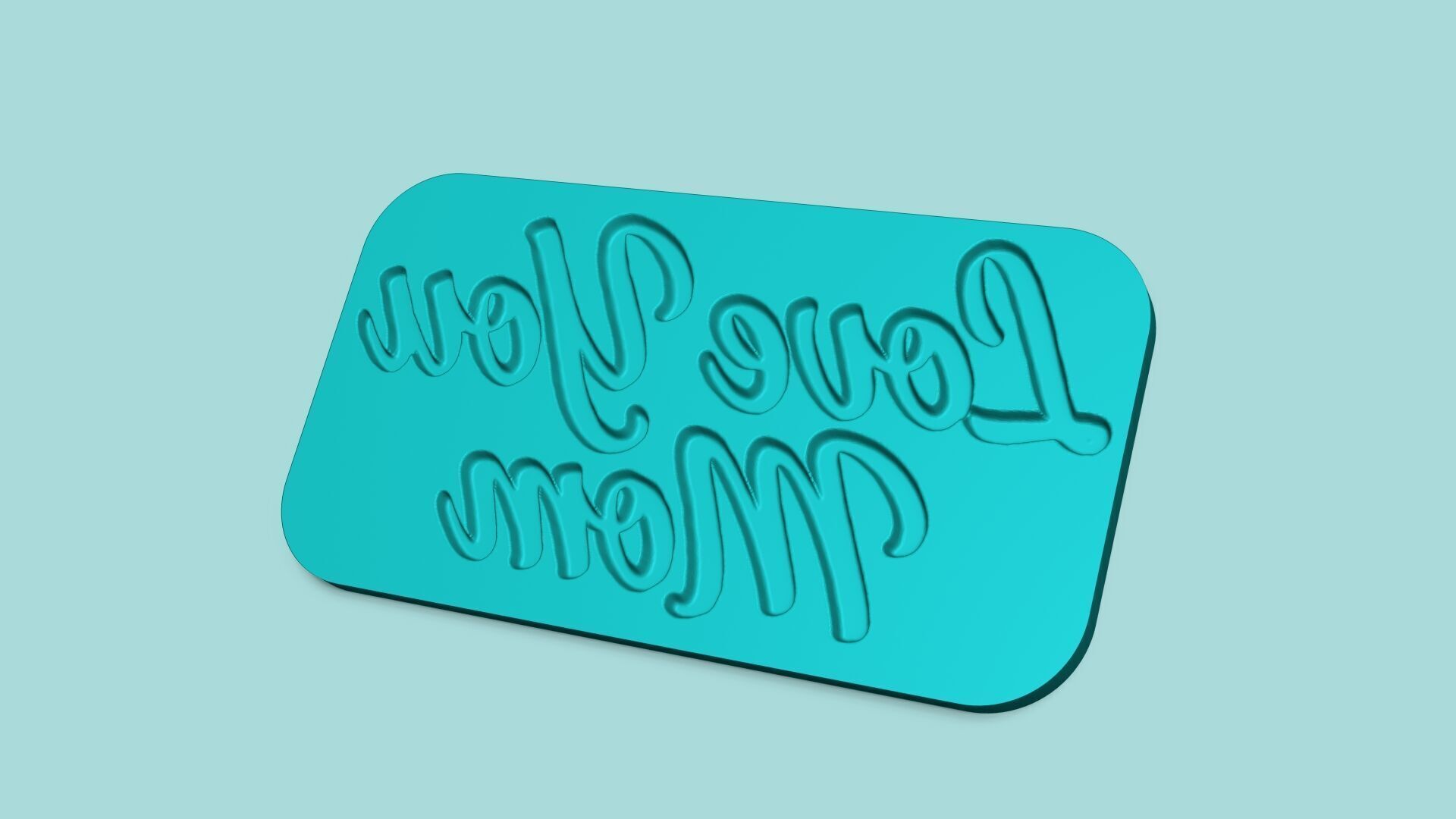Love You Mom - Phrase Mold - Maker Template 3D print model_11