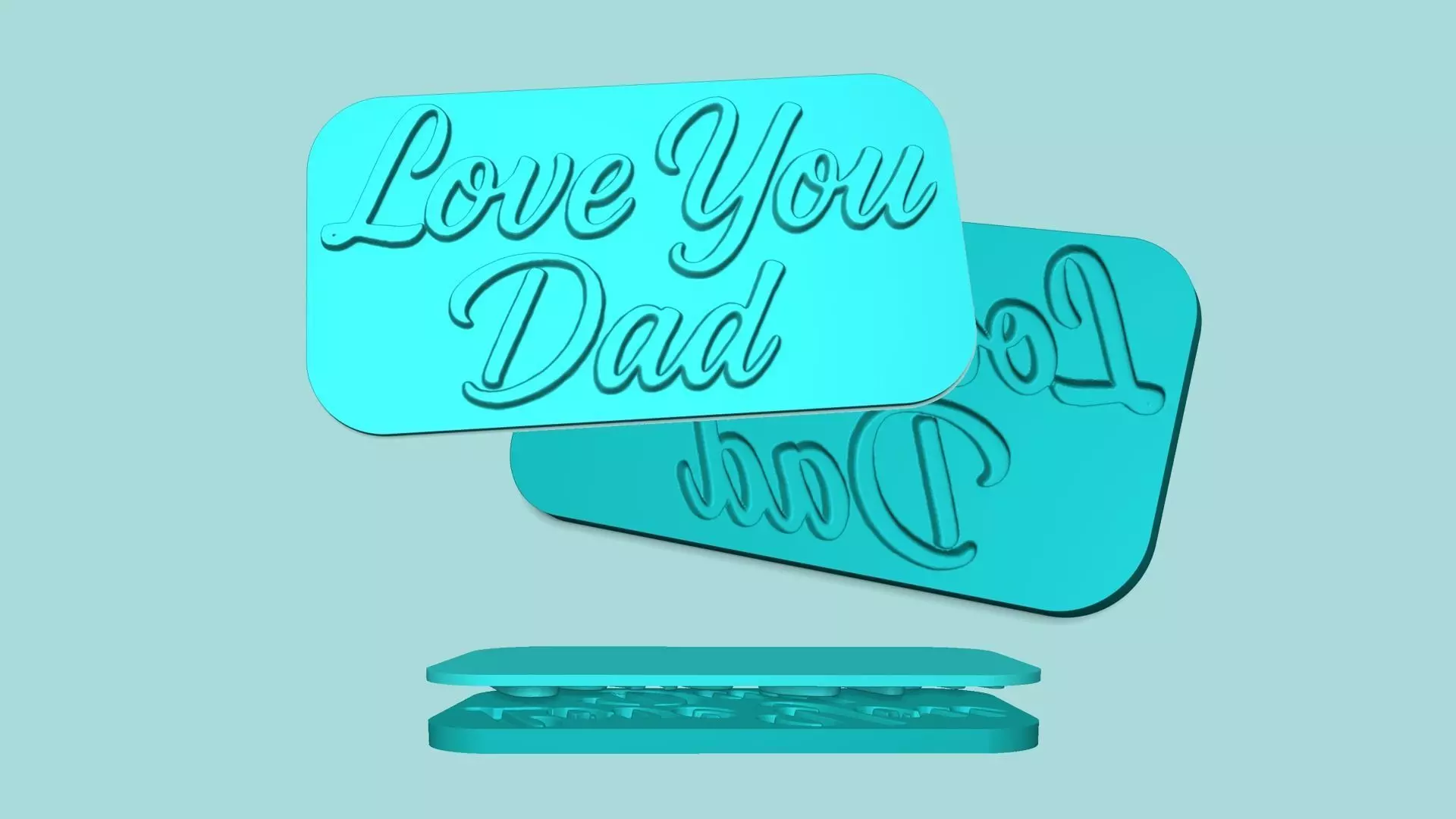 Love You Dad - Phrase Mold - Maker Template 3D print model_0