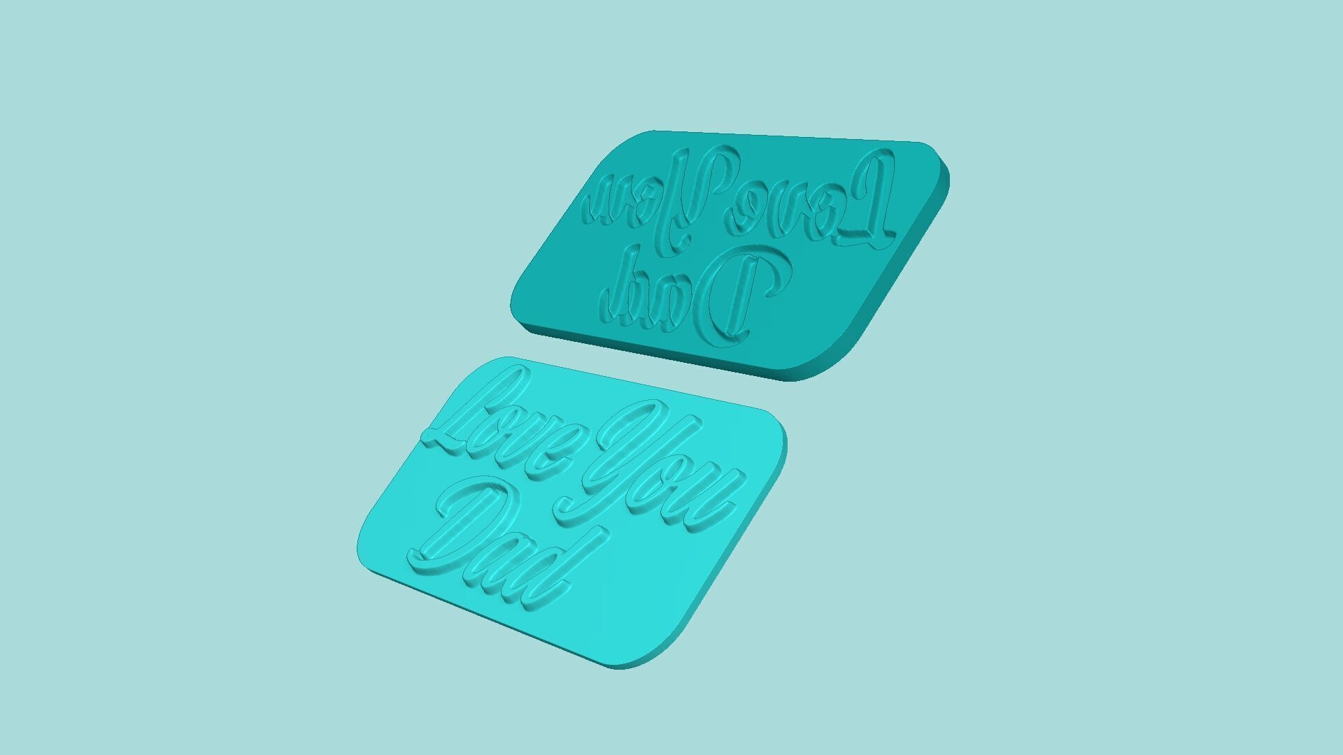 Love You Dad - Phrase Mold - Maker Template 3D print model_6