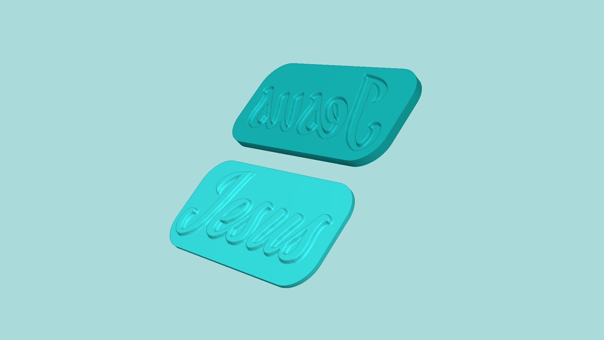 Jesus - Word Mold - Phrase Maker Template 3D print model_6