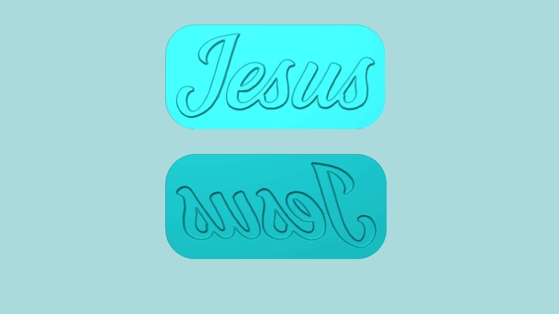 Jesus - Word Mold - Phrase Maker Template 3D print model_7