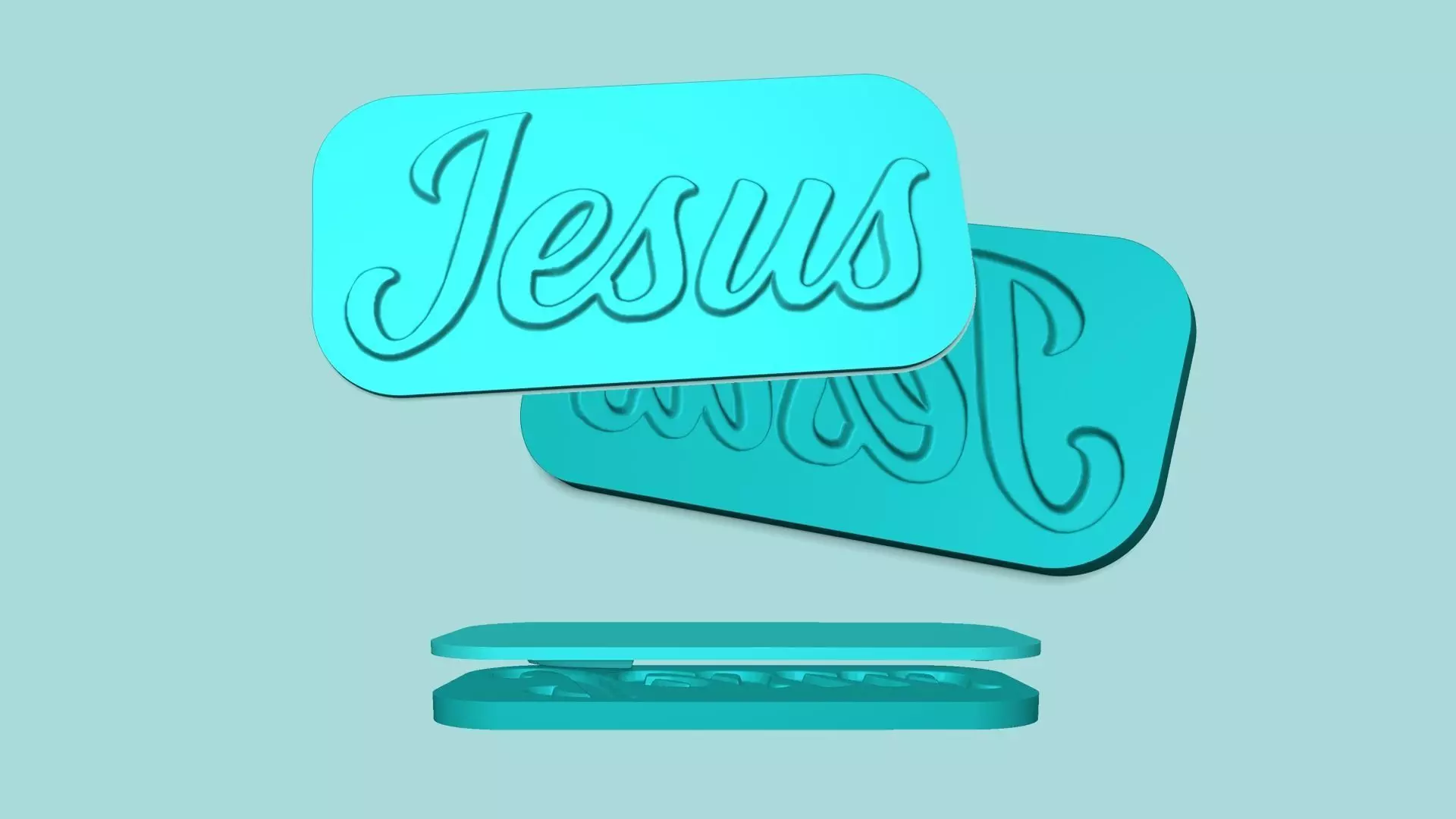 Jesus - Word Mold - Phrase Maker Template 3D print model_0