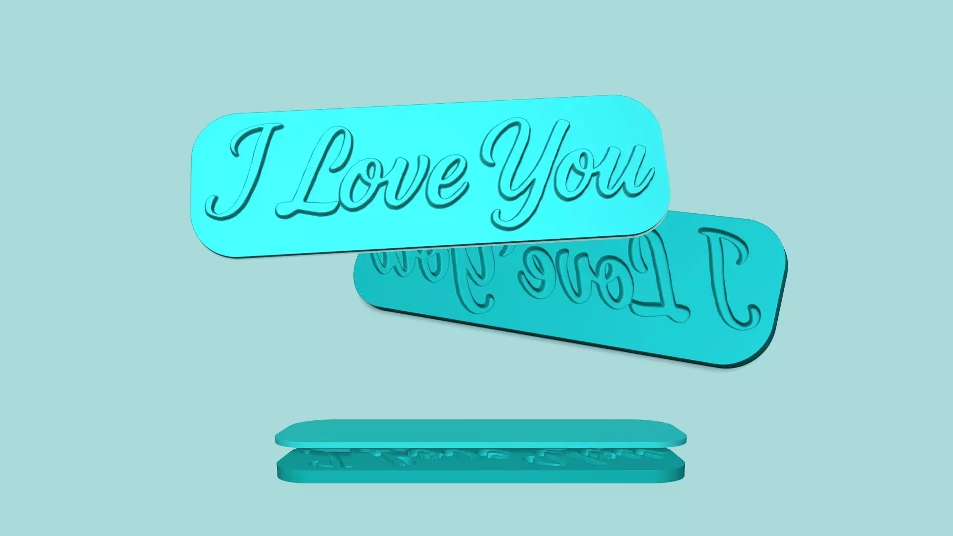 I Love You - Phrase Mold - Maker Template 3D print model_0