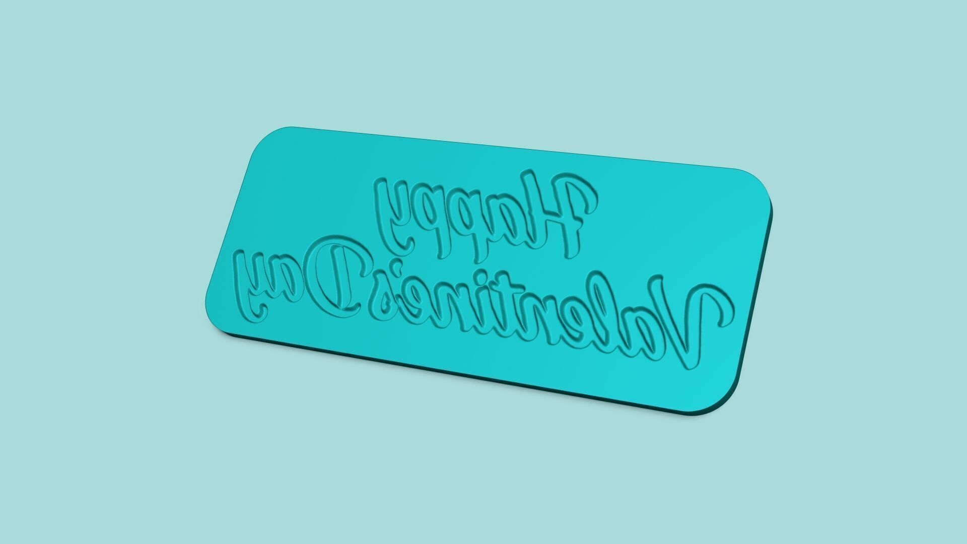 Happy Valentines Day - Phrase Mold - Maker Template 3D print model_11