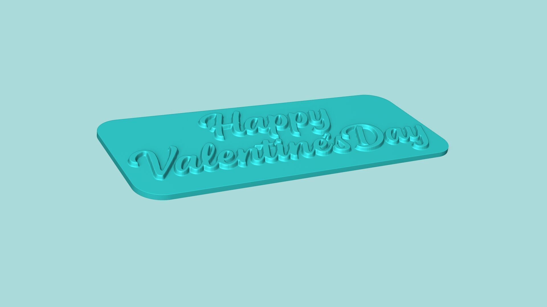Happy Valentines Day - Phrase Mold - Maker Template 3D print model_2