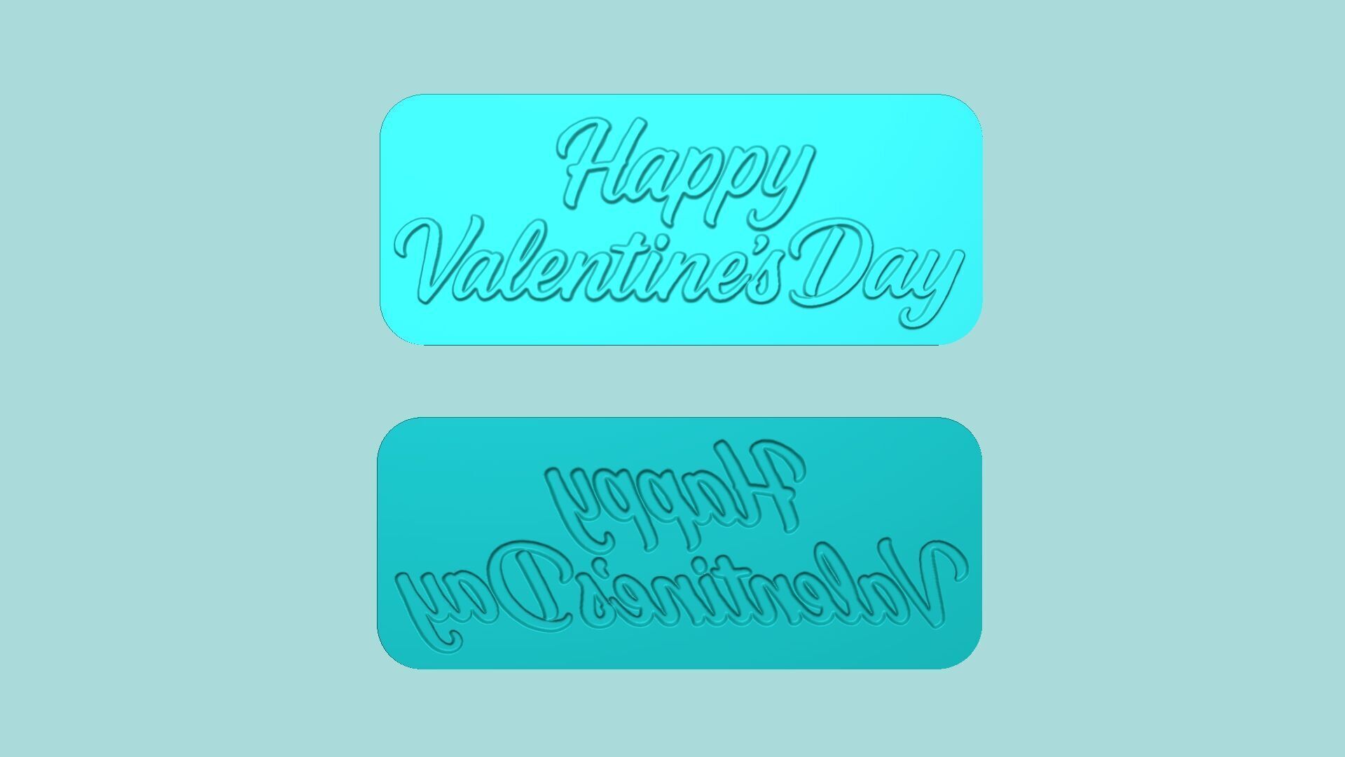 Happy Valentines Day - Phrase Mold - Maker Template 3D print model_7