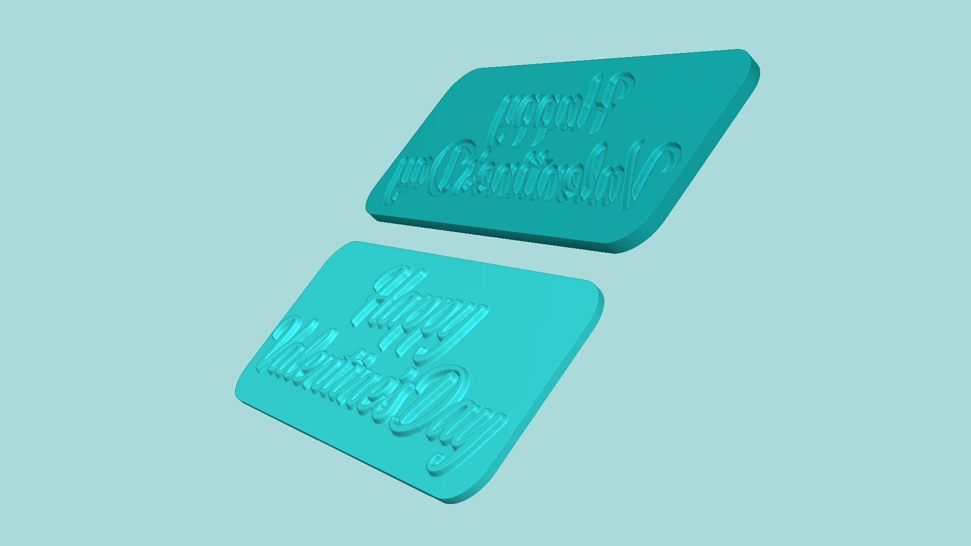 Happy Valentines Day - Phrase Mold - Maker Template 3D print model_6