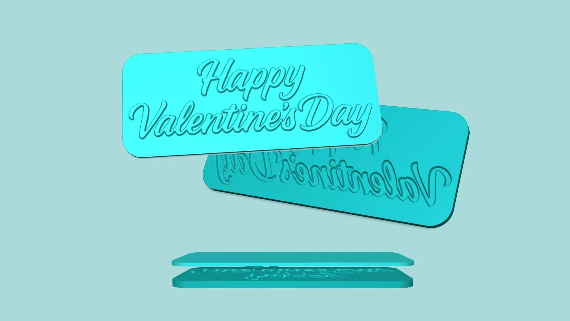 Happy Valentines Day - Phrase Mold - Maker Template 3D print model_0
