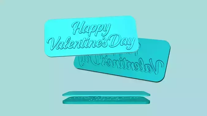 Happy Valentines Day - Phrase Mold - Maker Template 3D print model