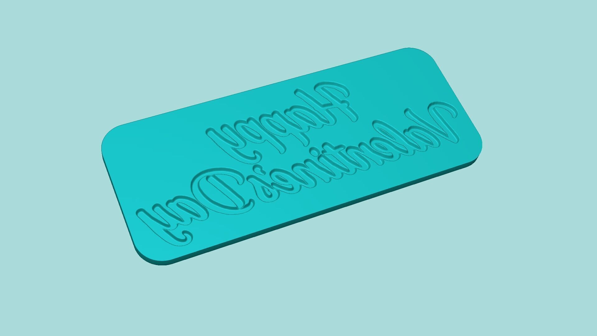 Happy Valentines Day - Phrase Mold - Maker Template 3D print model_3