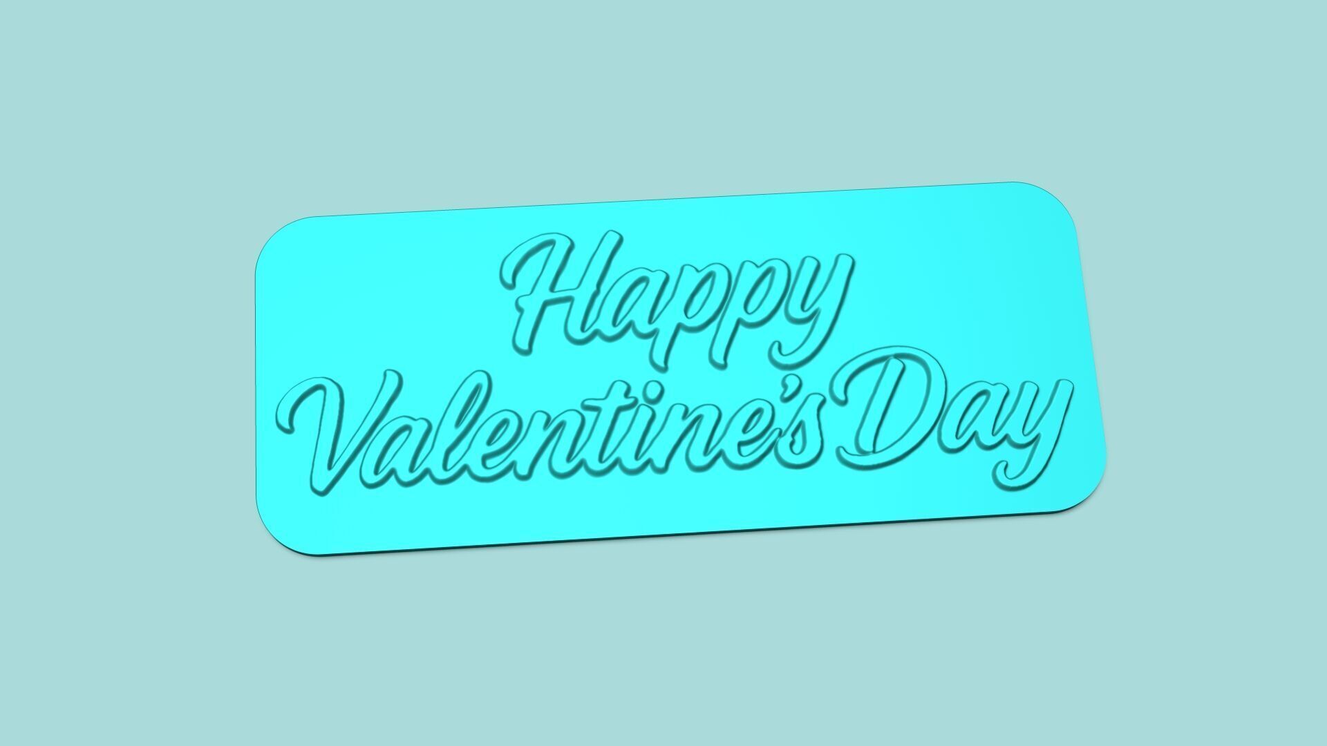 Happy Valentines Day - Phrase Mold - Maker Template 3D print model_1
