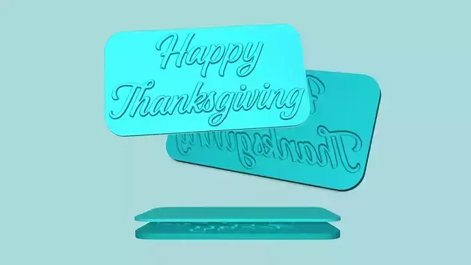Happy Thanksgiving - Phrase Mold - Maker Template 3D print model