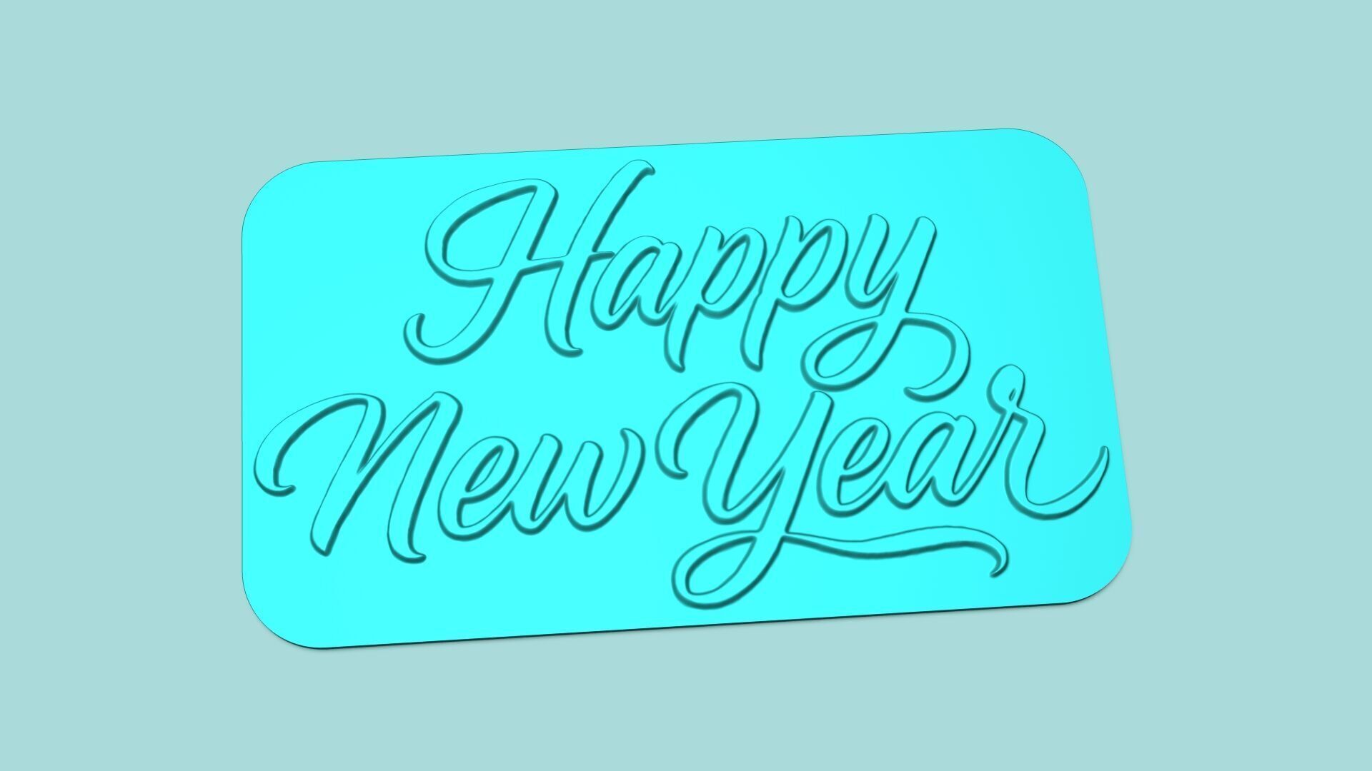 Happy New Year - Phrase Mold - Maker Template 3D print model_1