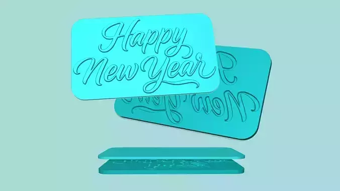 Happy New Year - Phrase Mold - Maker Template 3D print model