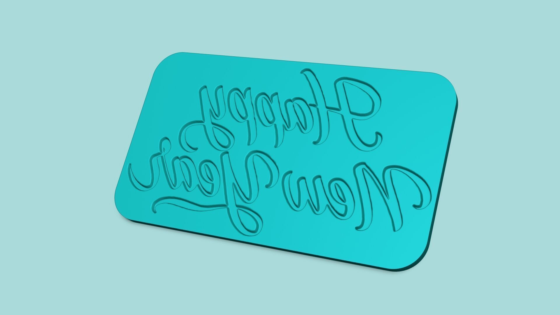 Happy New Year - Phrase Mold - Maker Template 3D print model_11