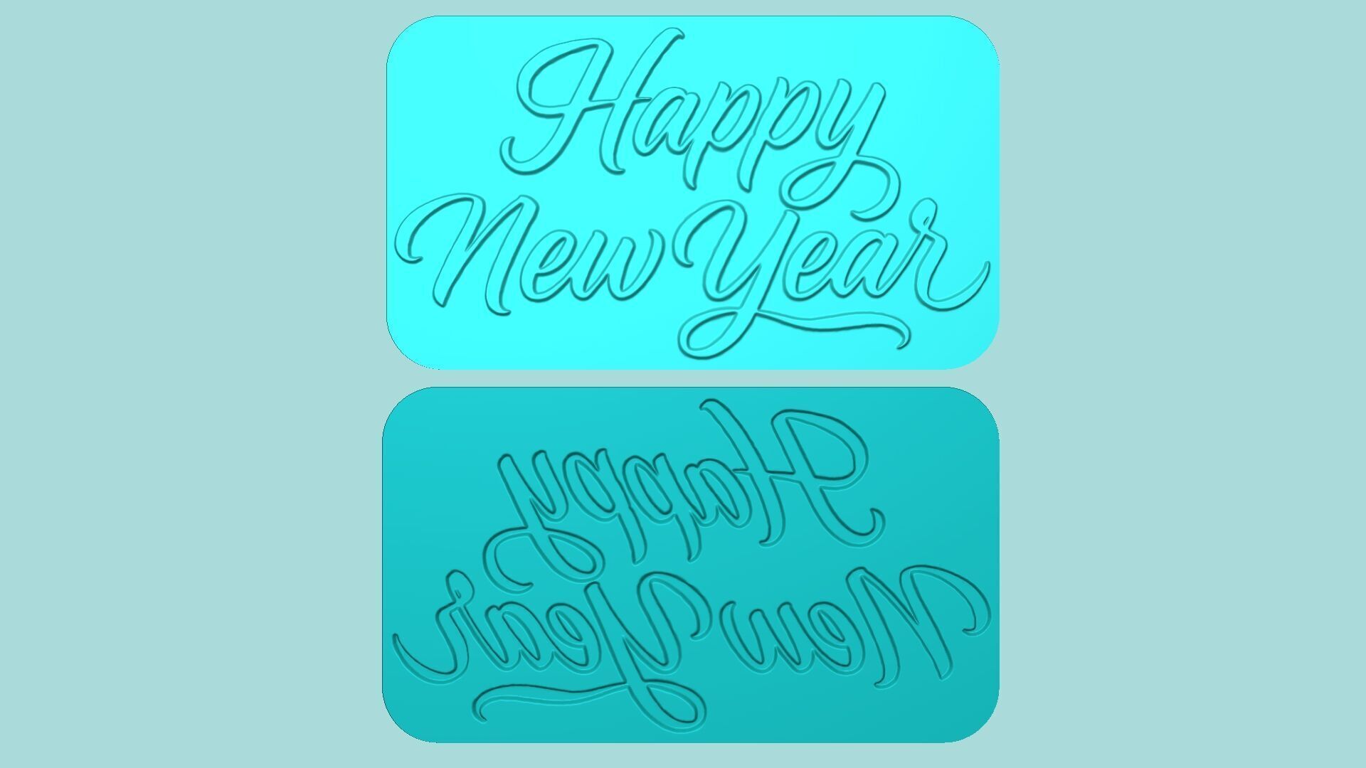 Happy New Year - Phrase Mold - Maker Template 3D print model_7