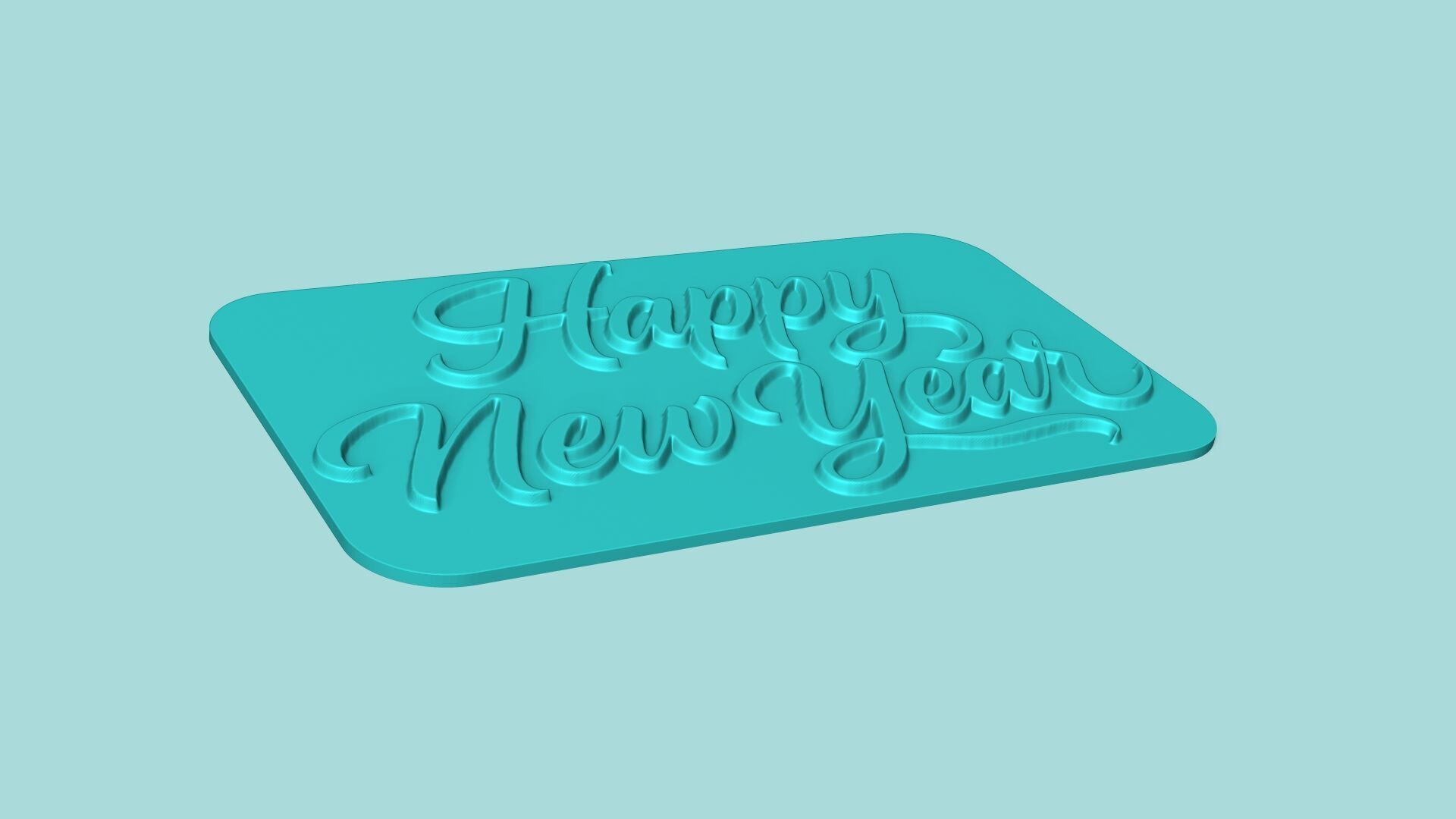 Happy New Year - Phrase Mold - Maker Template 3D print model_2