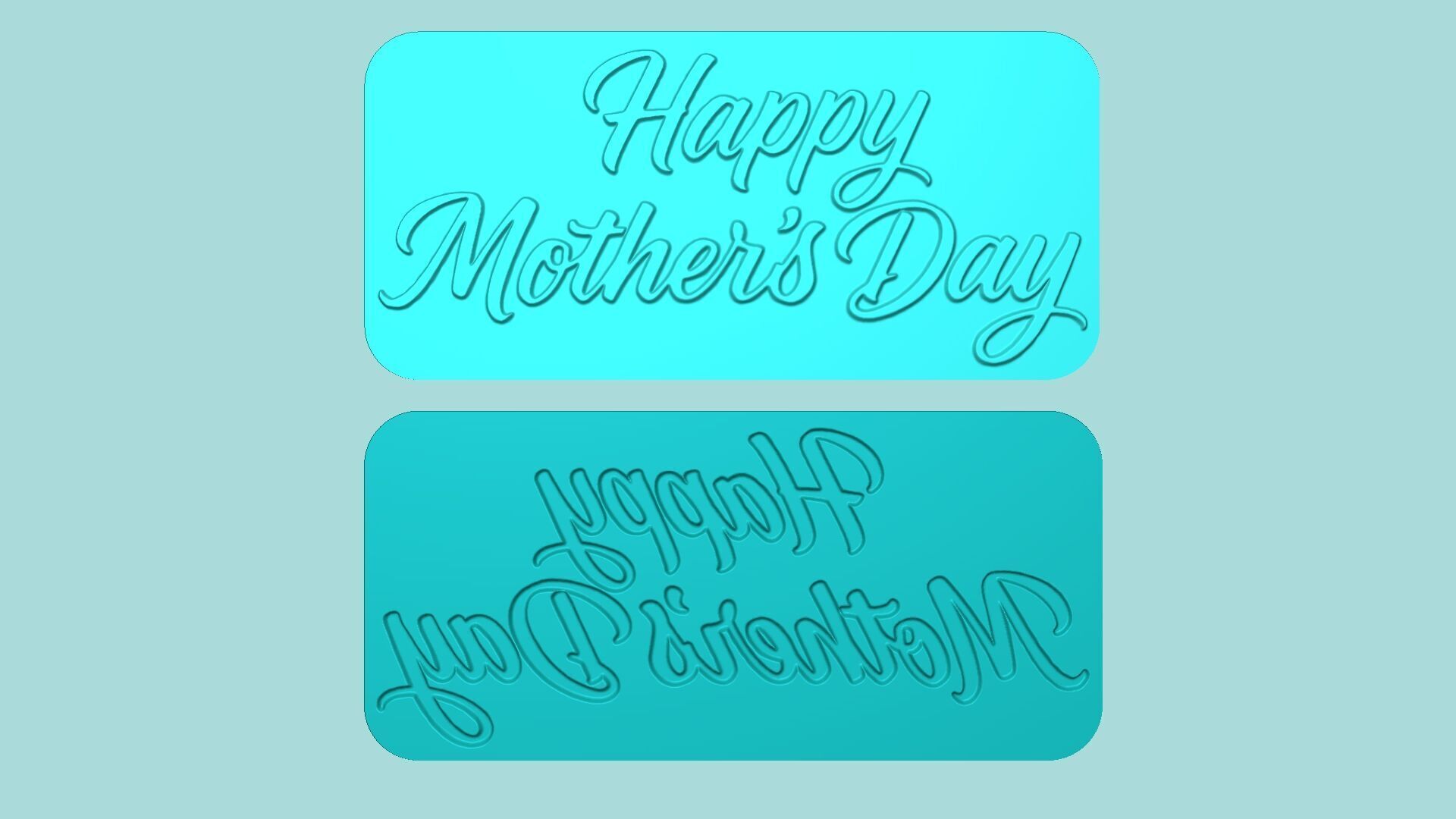 Happy Mothers Day - Phrase Mold - Maker Template 3D print model_8
