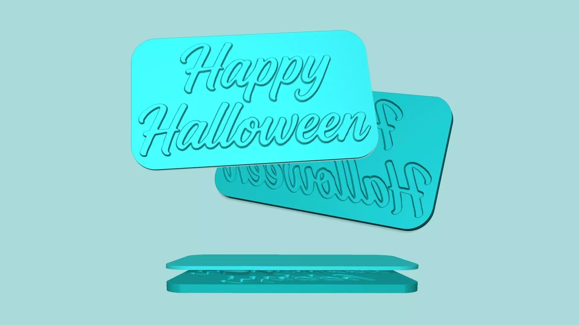 Happy Halloween - Phrase Mold - Maker Template 3D print model_0
