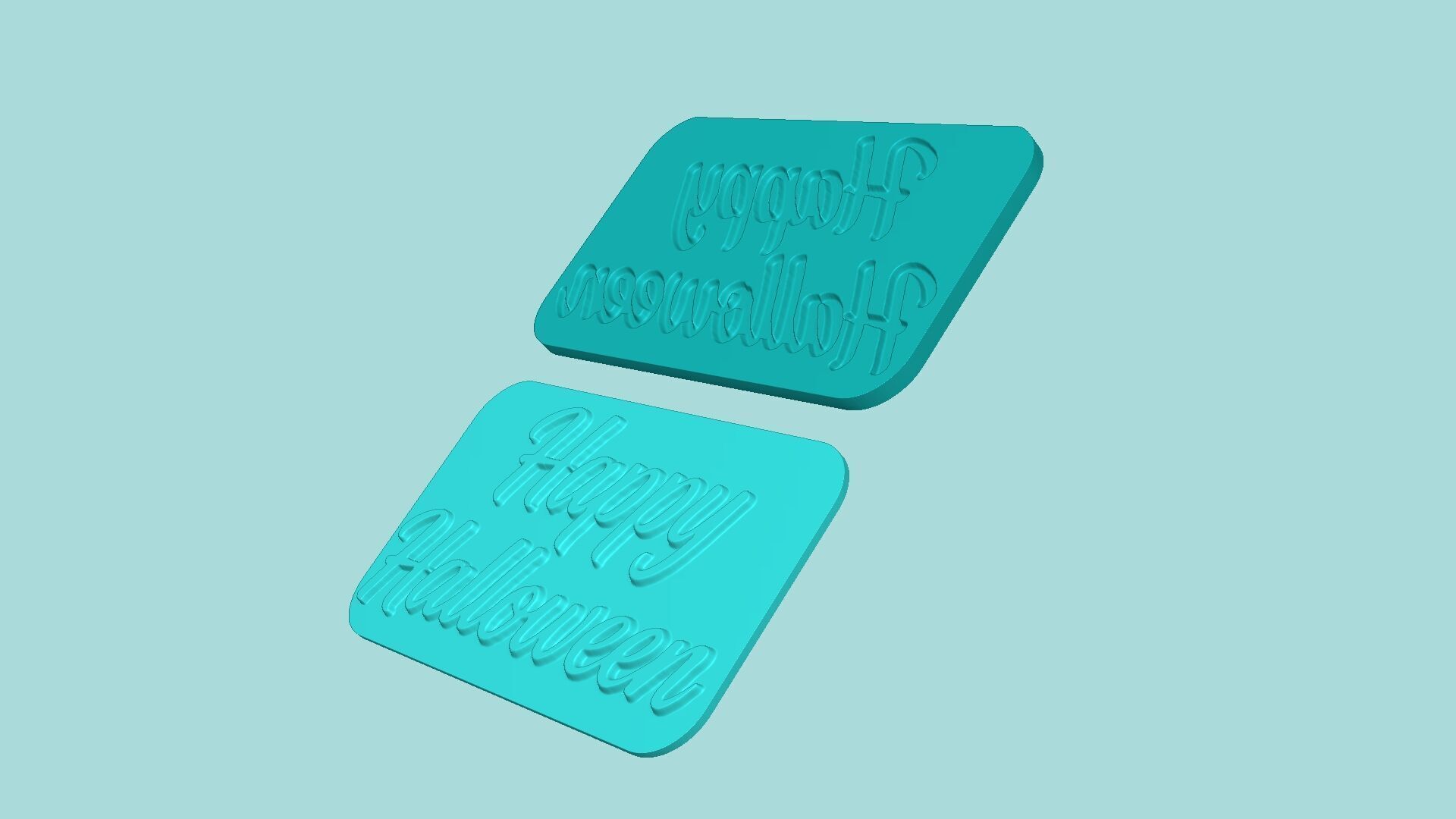 Happy Halloween - Phrase Mold - Maker Template 3D print model_6