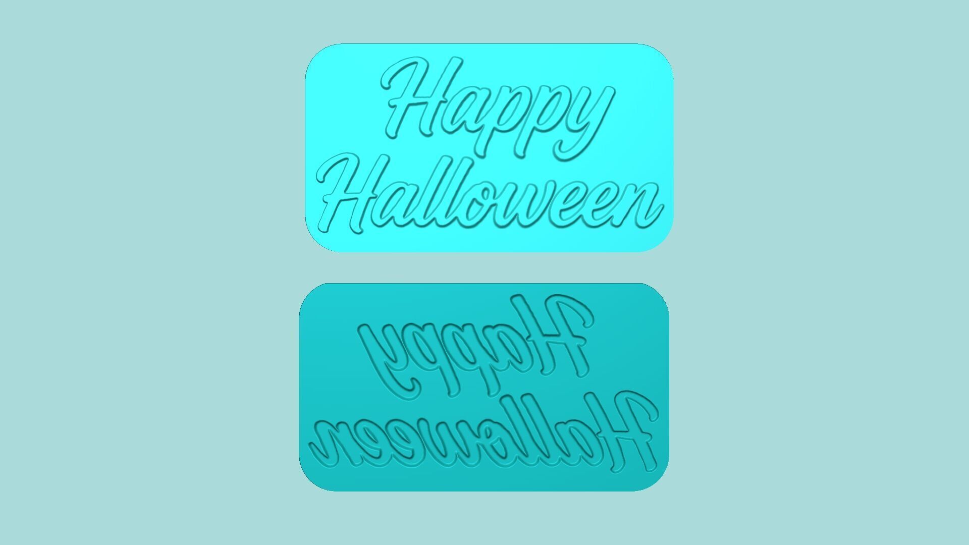 Happy Halloween - Phrase Mold - Maker Template 3D print model_7