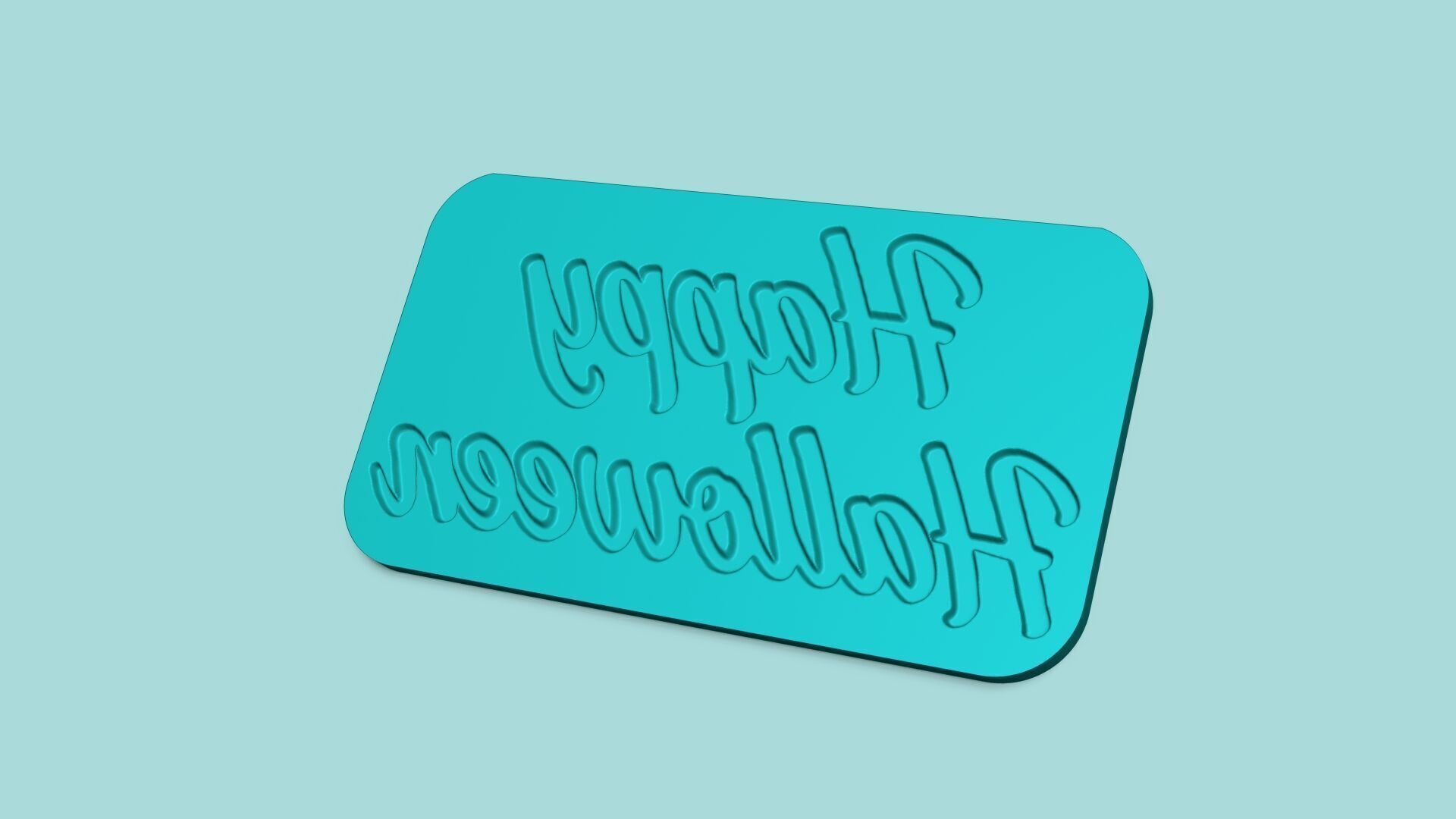 Happy Halloween - Phrase Mold - Maker Template 3D print model_11