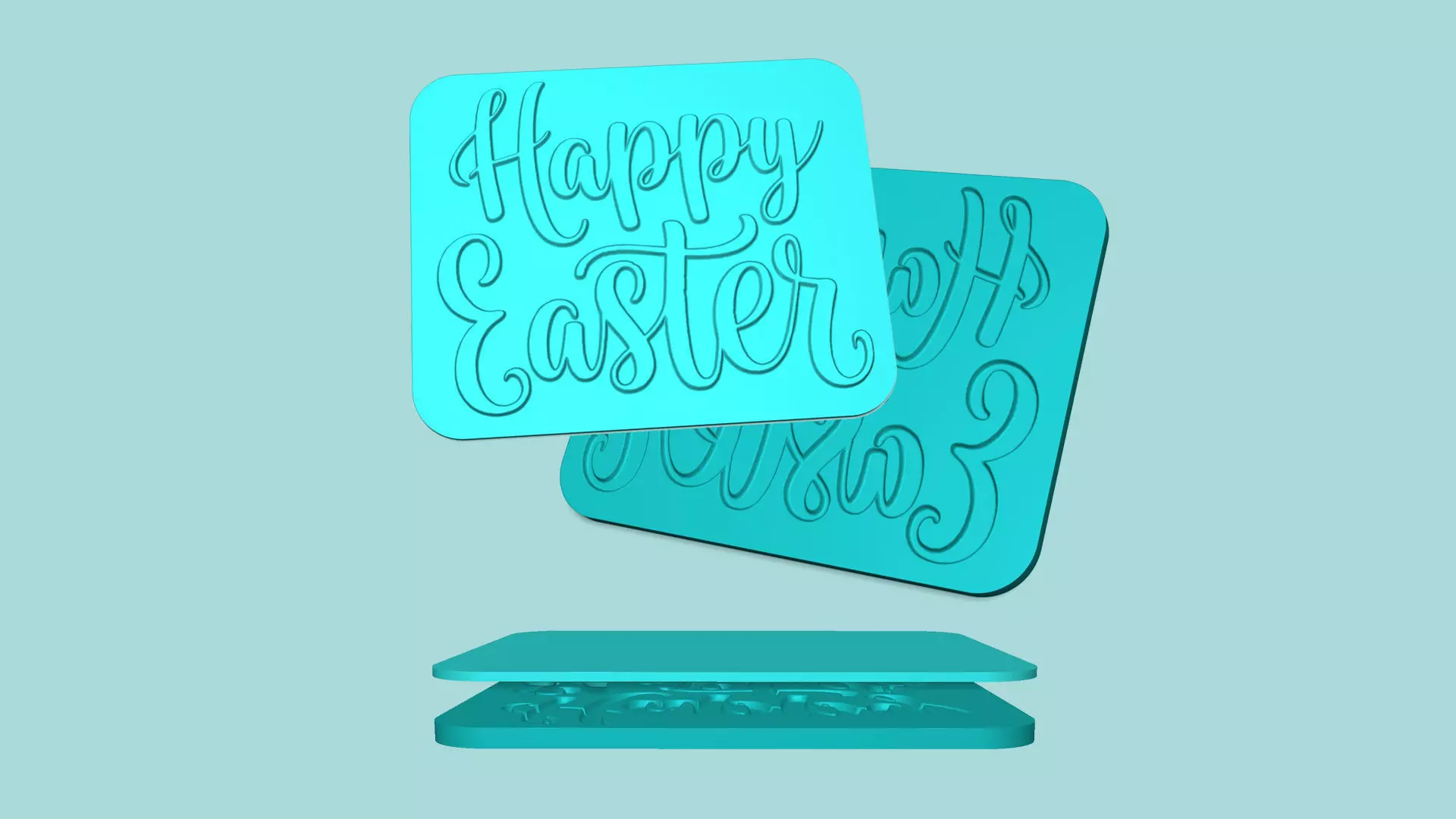 Happy Easter - Phrase Mold - Maker Template 3D print model_0