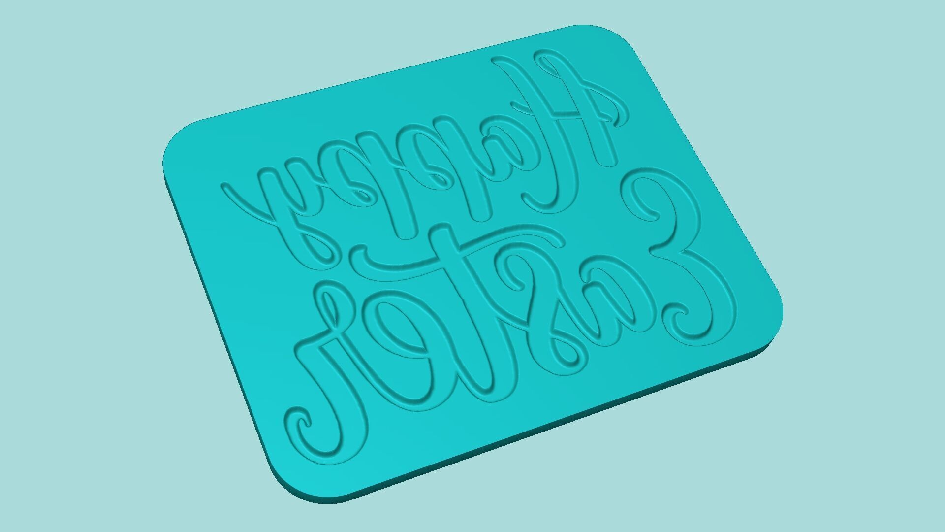 Happy Easter - Phrase Mold - Maker Template 3D print model_3