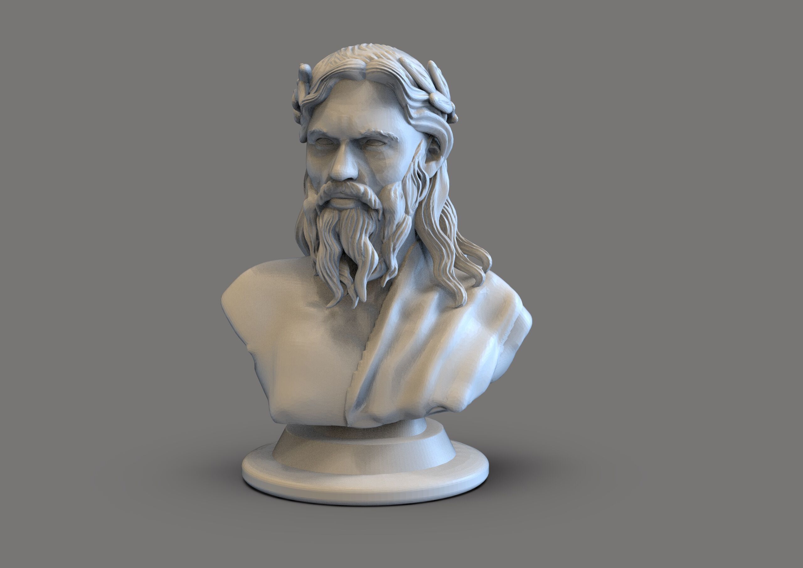 Zeus Bust 3D print model_1
